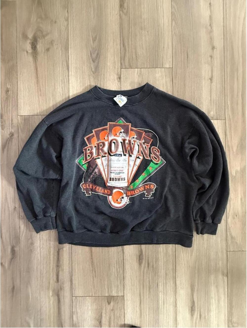 90s Cleveland Browns Black Crewneck Sweatshirt